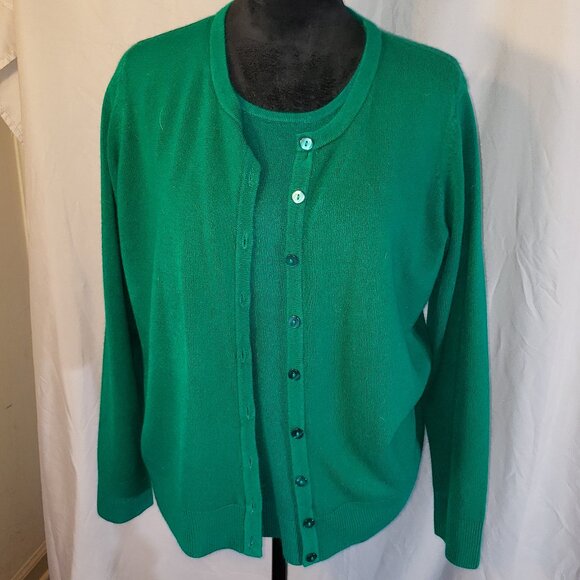 Appleseed's Green Cardigan & Shell Set, Size M - Picture 2 of 5